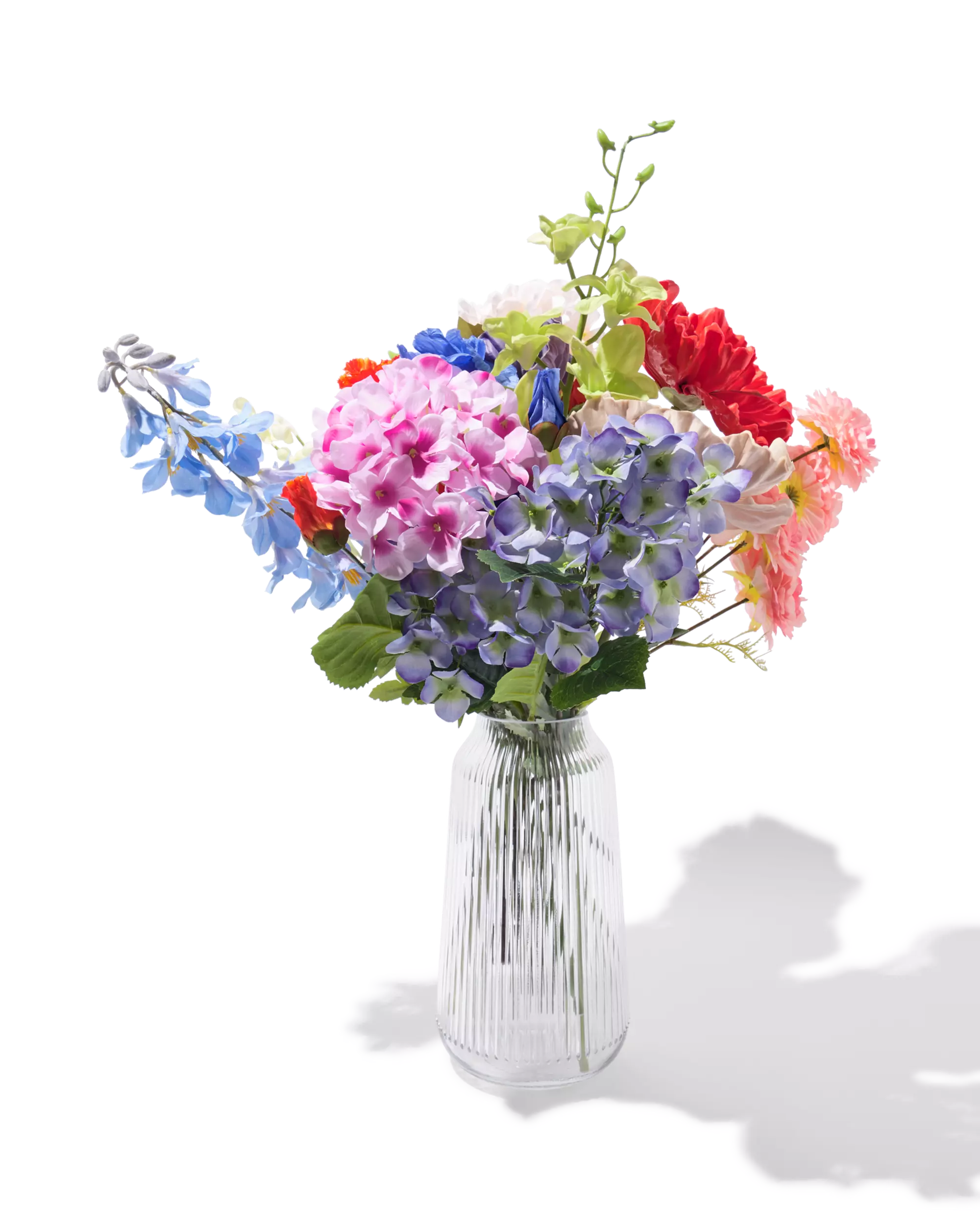 kunstbloem klaproos 55cm rubber oudpaars