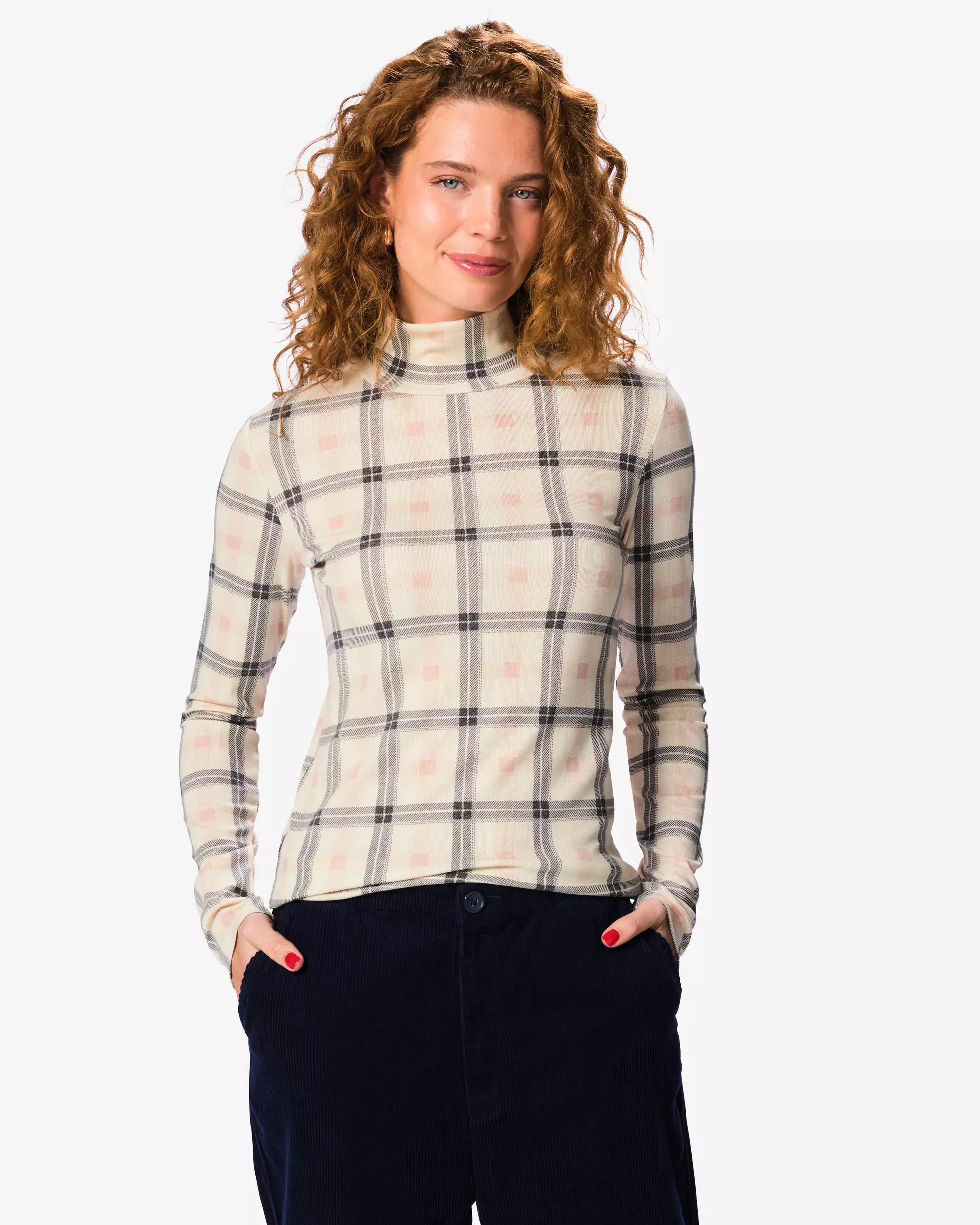 dames T-shirt ruiten