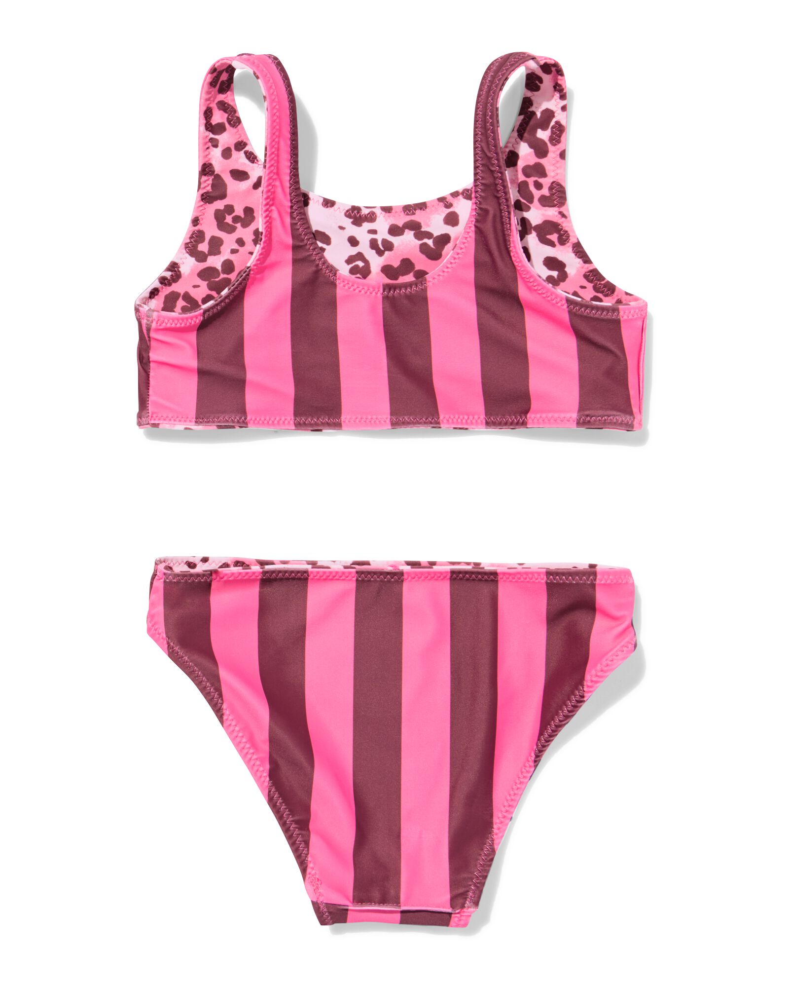 bikini enfant r&eacute;versible rayures l&eacute;opard rose - 22260290PINK - HEMA