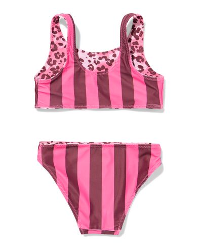 bikini enfant r&eacute;versible rayures l&eacute;opard rose - 22260290PINK - HEMA