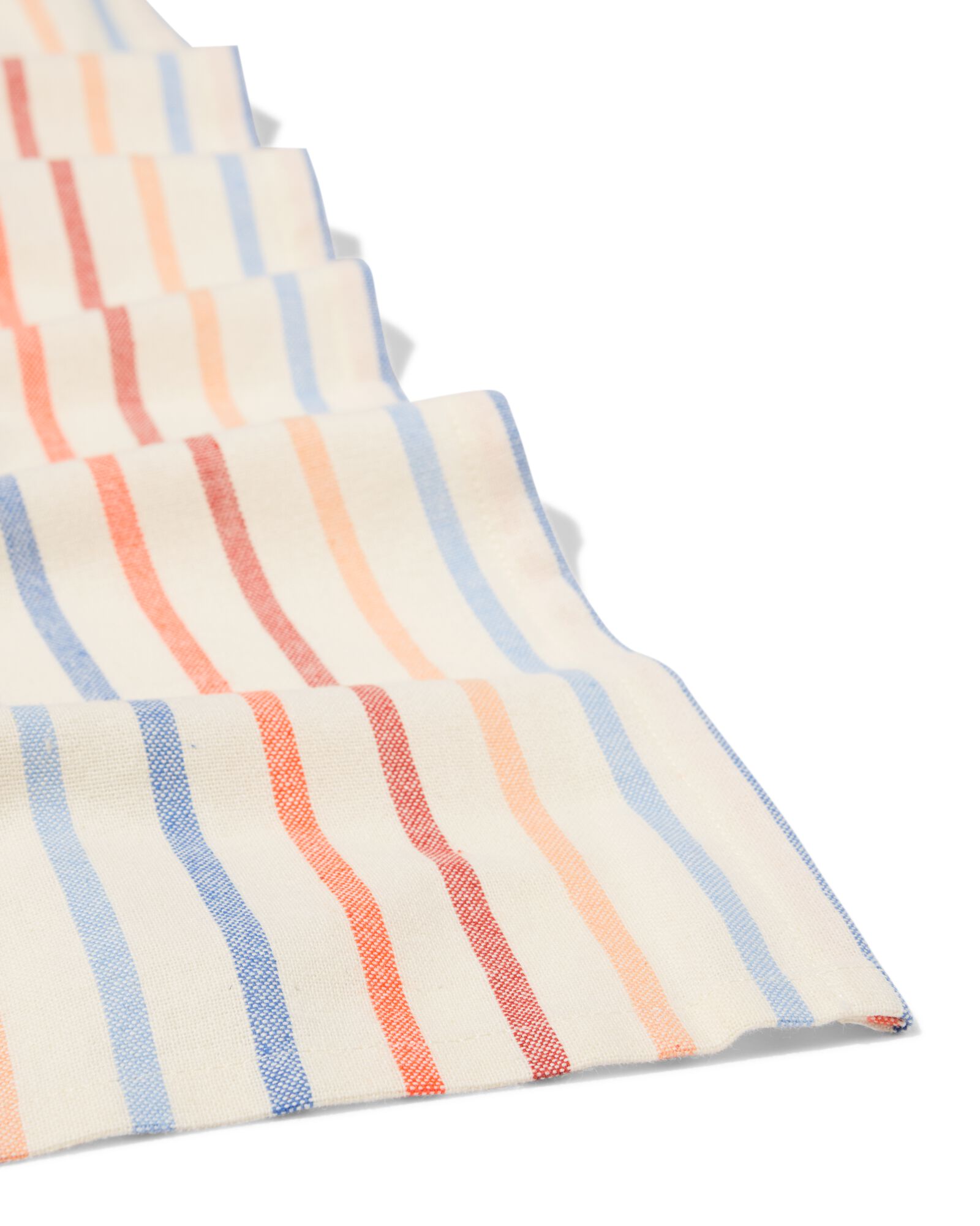 tafelkleed XL 320x145cm katoen strepen blauw-terra - 5300150 - HEMA