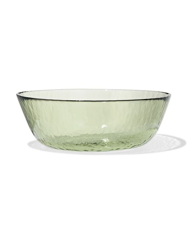saladier ⌀28 x 9 cm verre martel&eacute; vert - 9650717 - HEMA