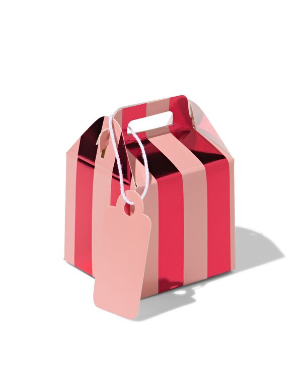 doosje S 9x10cm vouwbaar roze-bordeaux - 6 stuks - 14700797 - HEMA