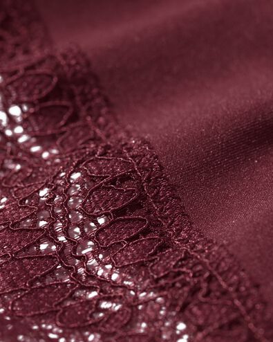 slip br&eacute;silien femme microfibre avec ceinture en dentelle rouge fonc&eacute; rouge fonc&eacute; - 19608736DARKRED - HEMA