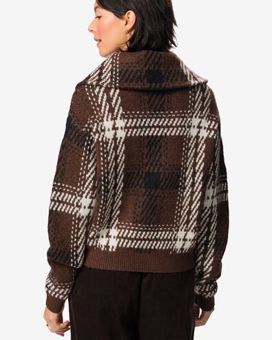 cardigan femme Hiva carreaux marron marron - 36215080BROWN - HEMA