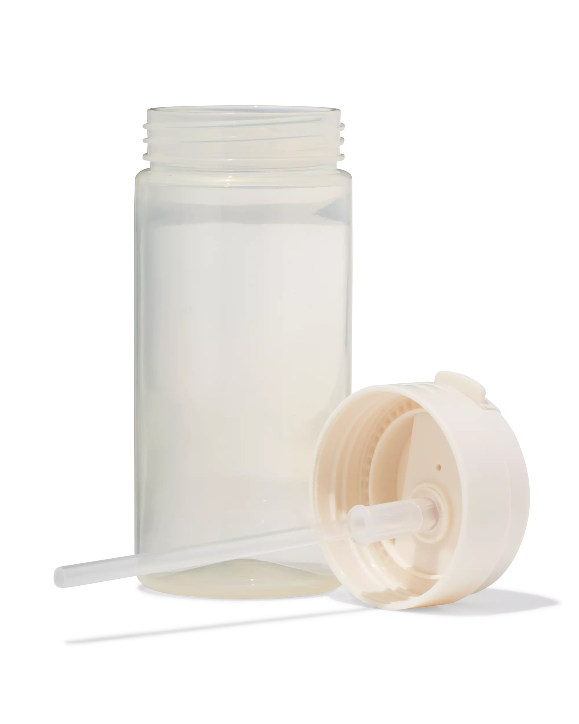 gobelet d'école avec paille 300 ml beige