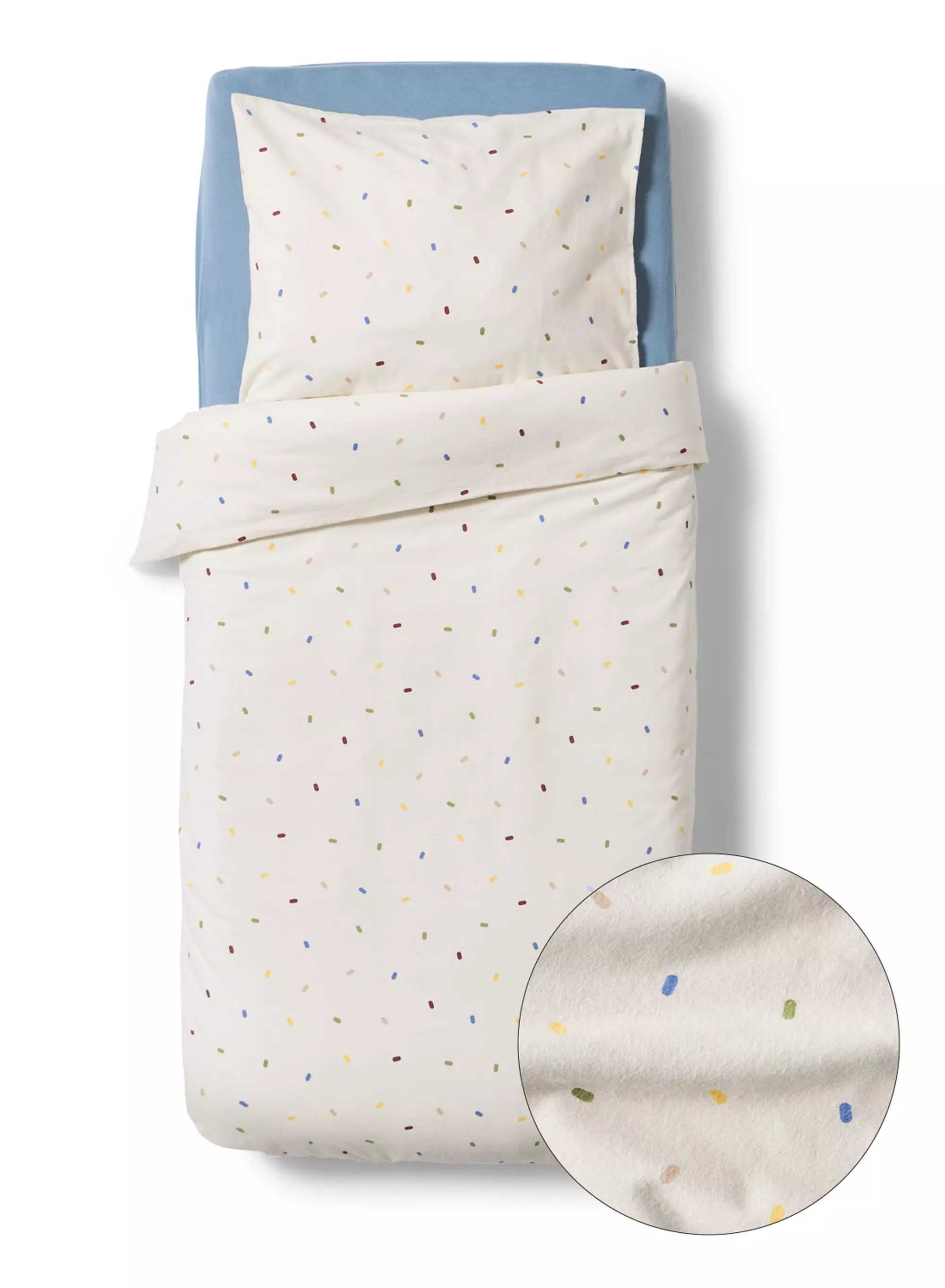housse de couette pour enfant 120x150cm flanelle pois beige