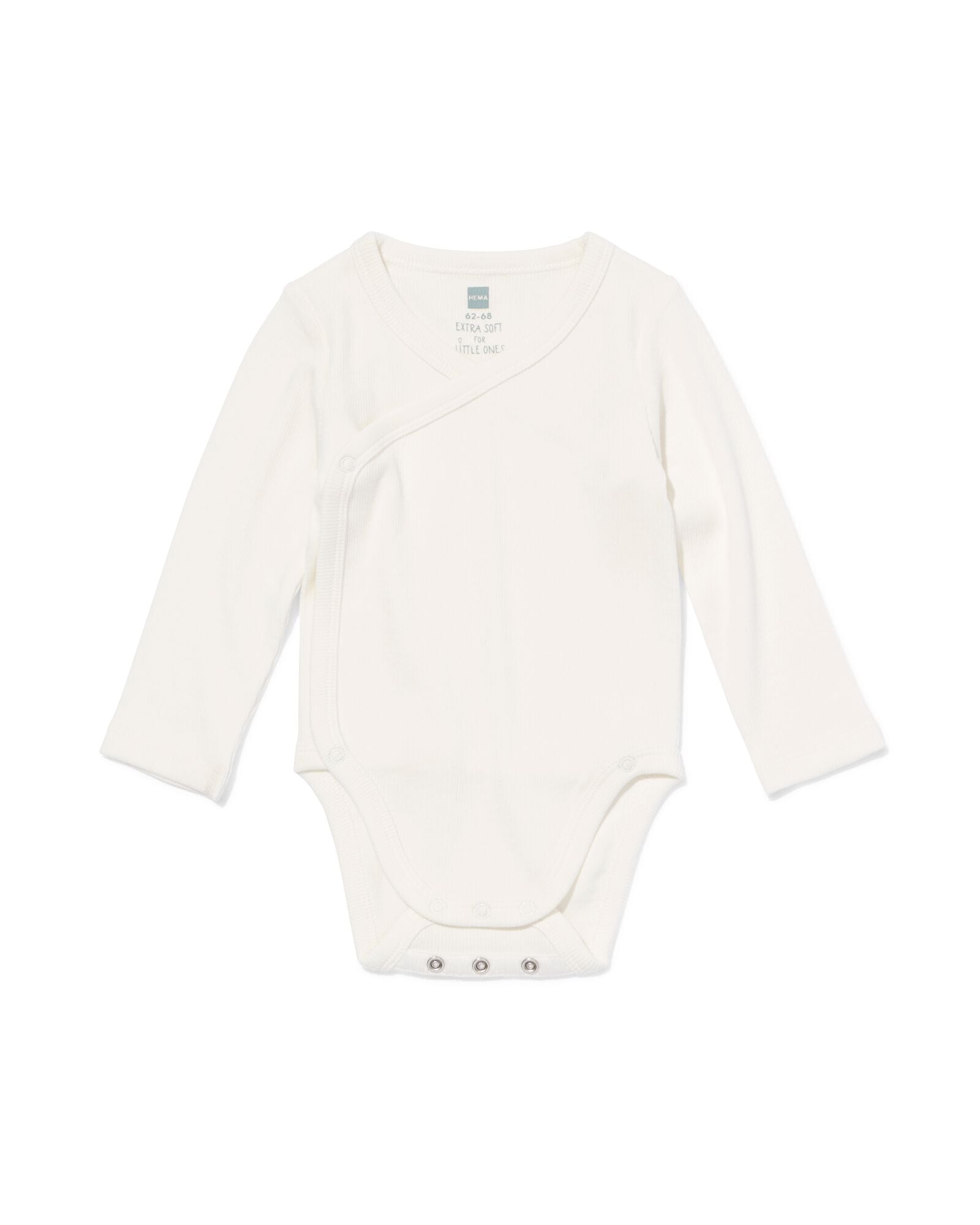 newborn meegroei overslag body rib  wit wit - 33430520WHITE - HEMA