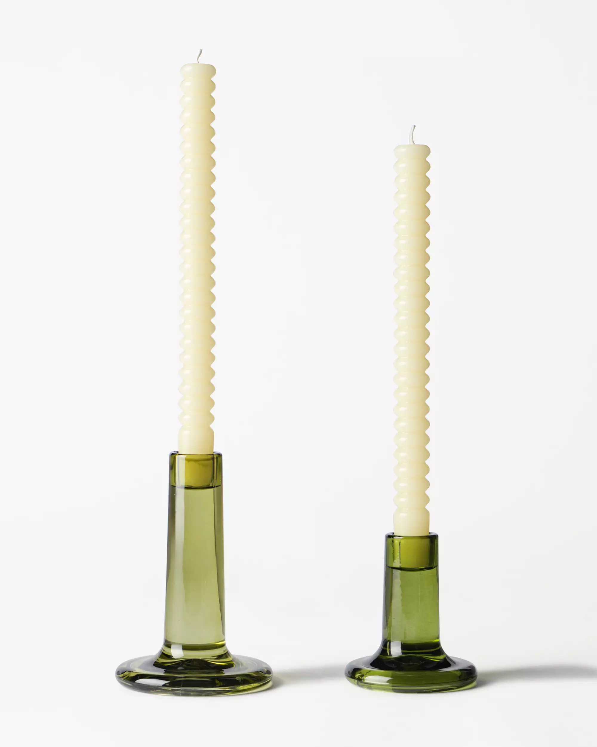 bougies longues ⌀2,2 x 25 cm nervurées jaune clair - 2 pièces