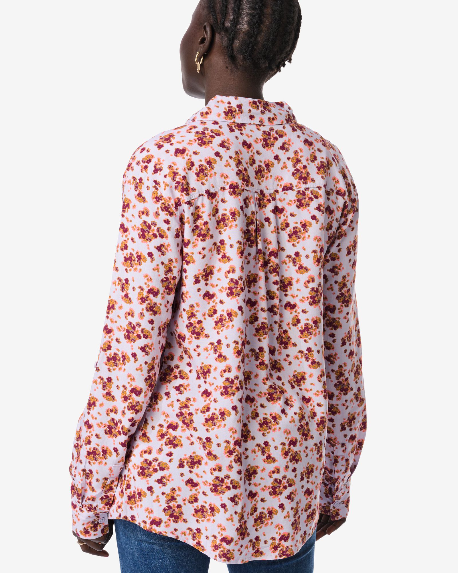 damesblouse Bobbie bloemen lila - 36207640LILAC - HEMA