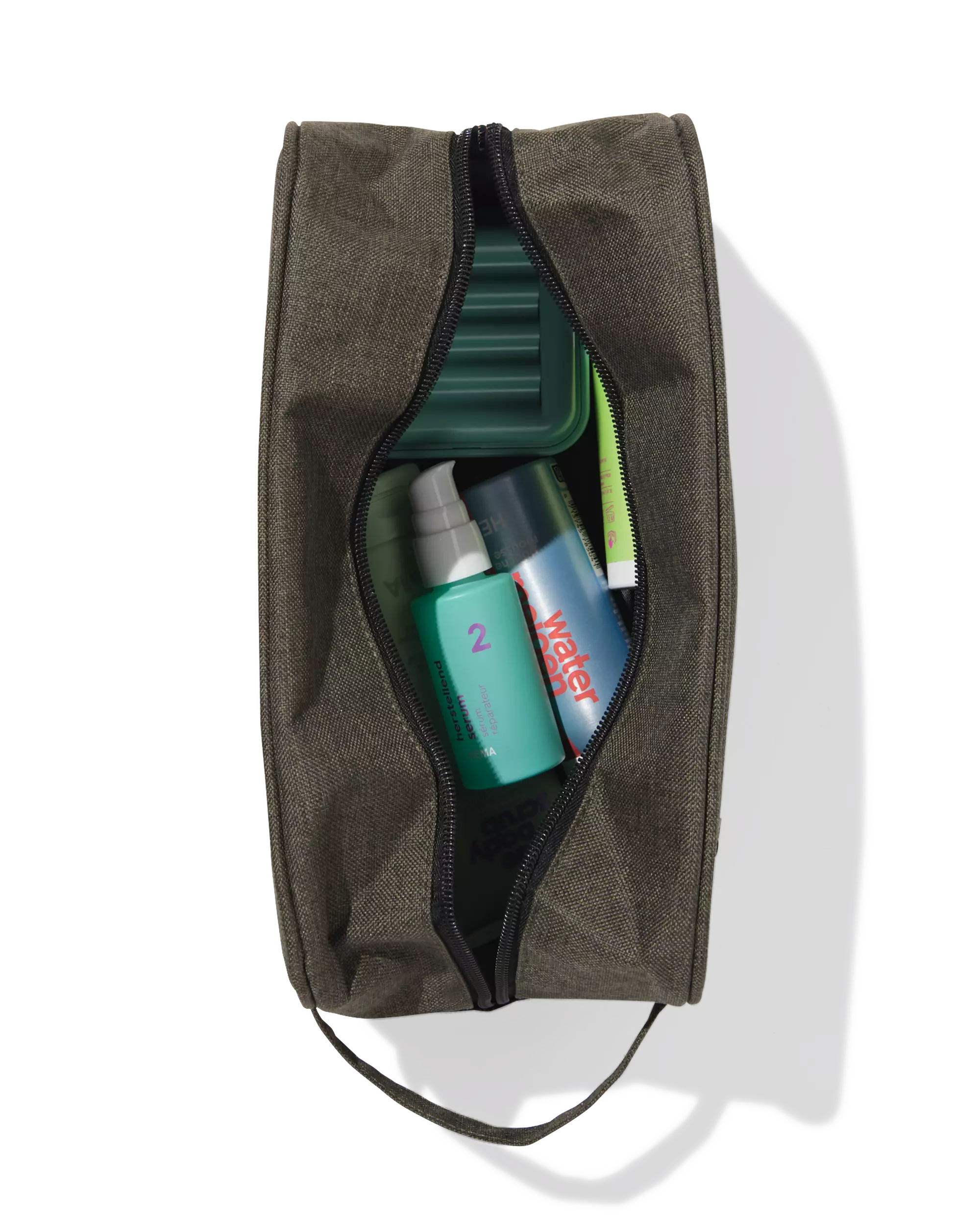 trousse de toilette 27x12x16cm vert foncé