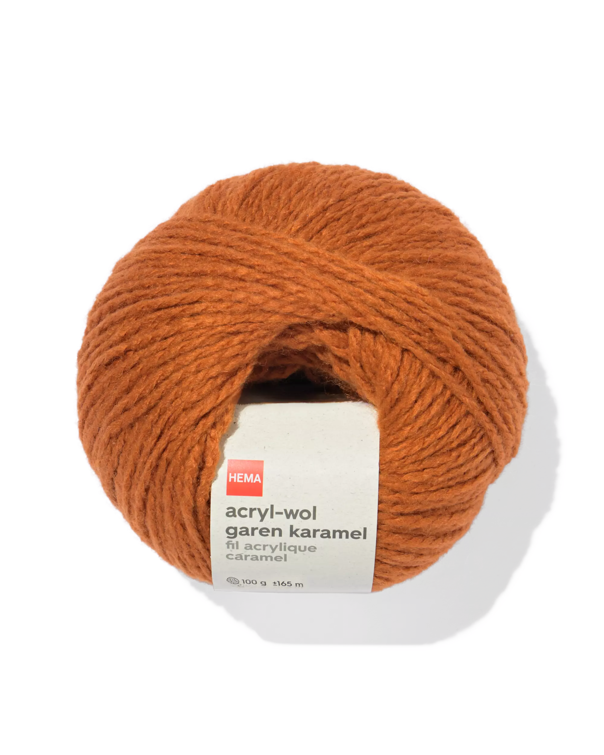 fil de laine acrylique caramel 100g 165m