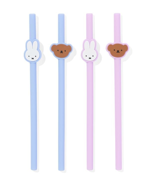 pailles Miffy en silicone - lot de 4 - 14250091 - HEMA