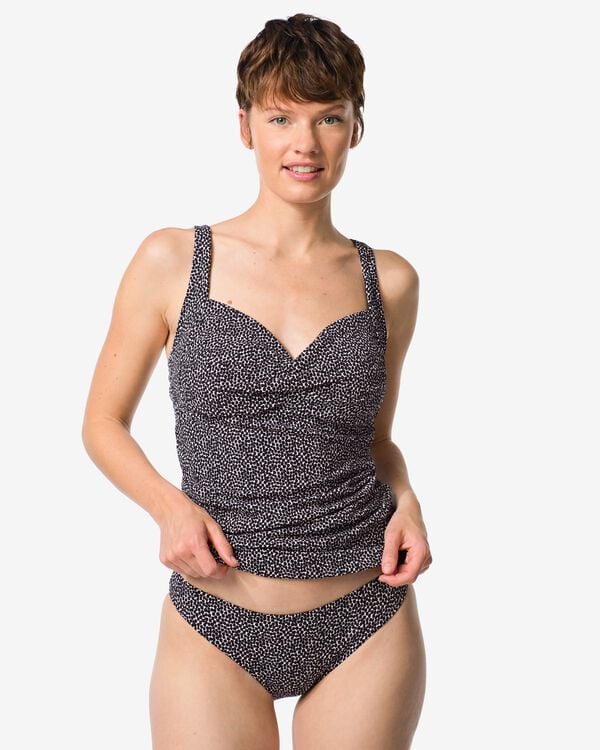 damesbikinibroekje structuur zwart/wit - 22360590BLACKWHITE - HEMA