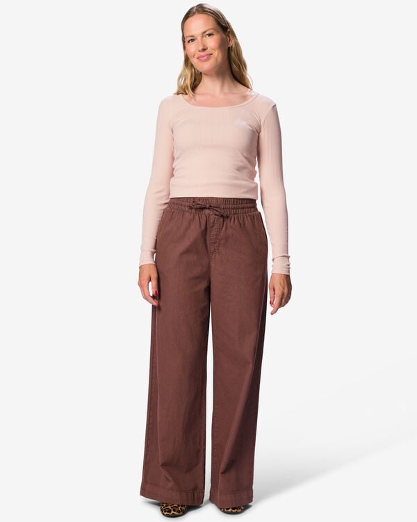 pantalon femme Suzy large  marron marron - 36213440BROWN - HEMA