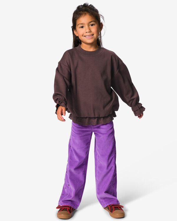 pantalon enfant c&ocirc;tel&eacute; fleurs violet violet - 30811708PURPLE - HEMA