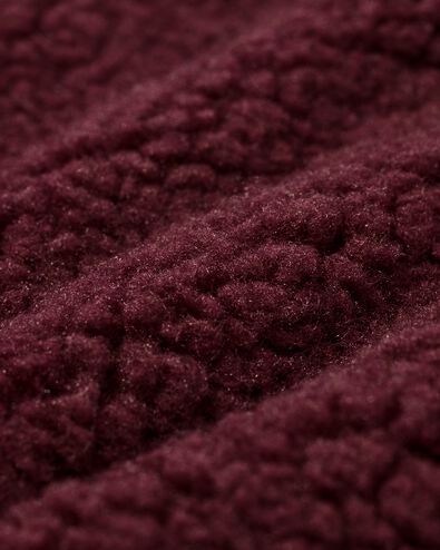 cardigan femme Odi peluche bordeaux bordeaux - 36215320BURGUNDYRED - HEMA