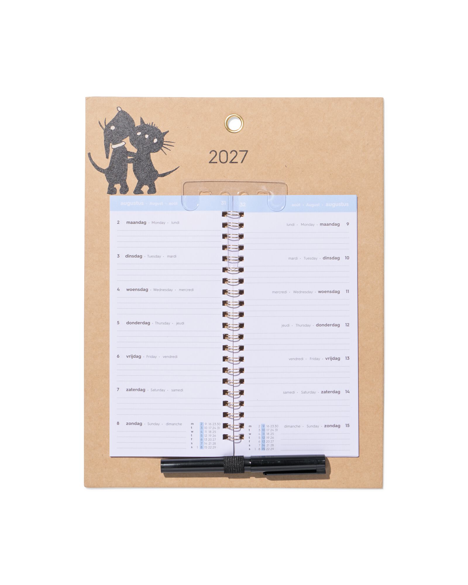 HEMA Takkie En Siepie Weekkalender 2027 30x23cm Kraft (kraft)