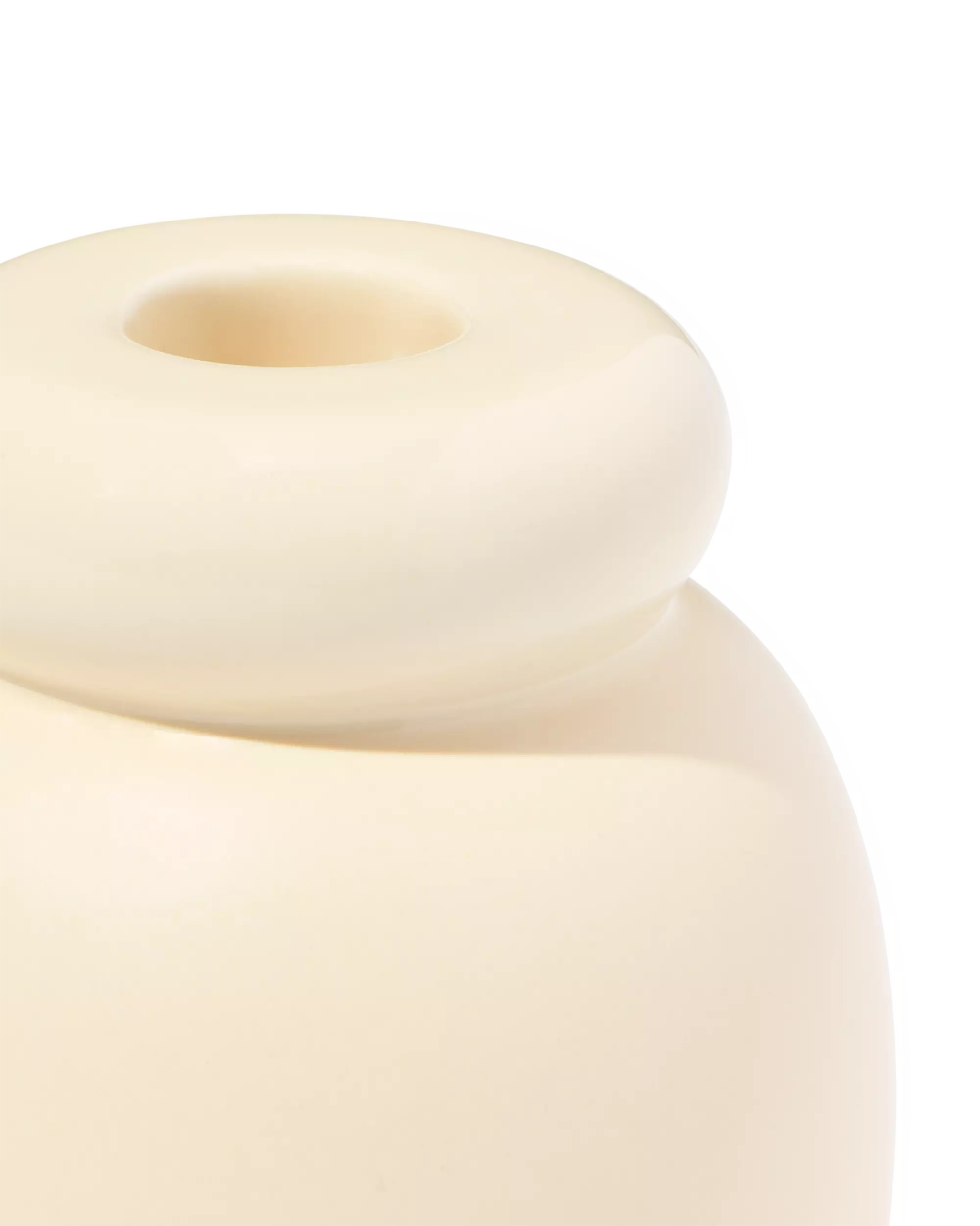 kandelaar 8.5x10cm keramiek crème