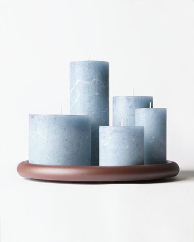 bougie rustique &Oslash;7x19 cm bleu clair bleu clair 7 x 19 - 13502918 - HEMA