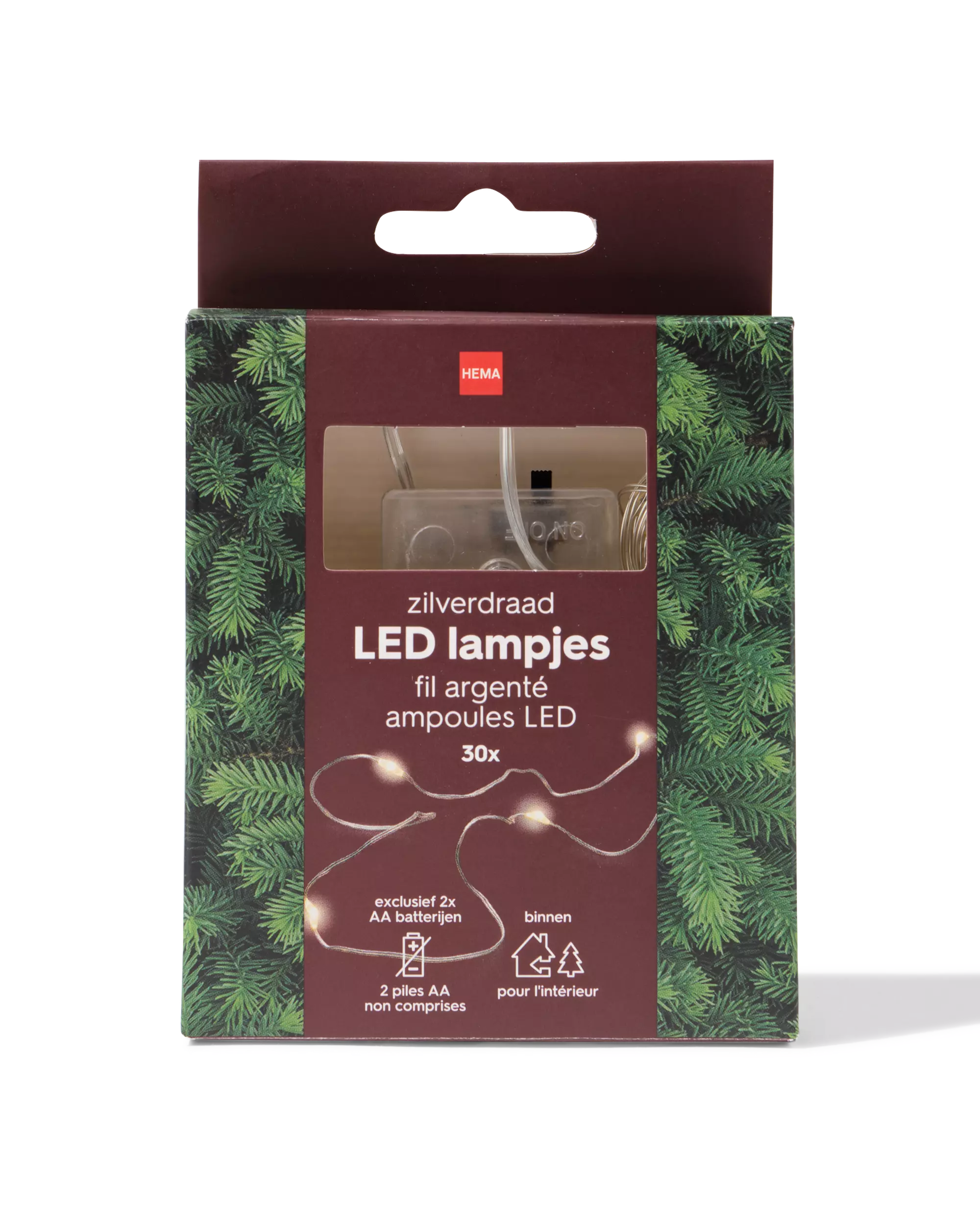 guirlande lumineuse 3 m avec 30 LED fil argenté pour l'intérieur