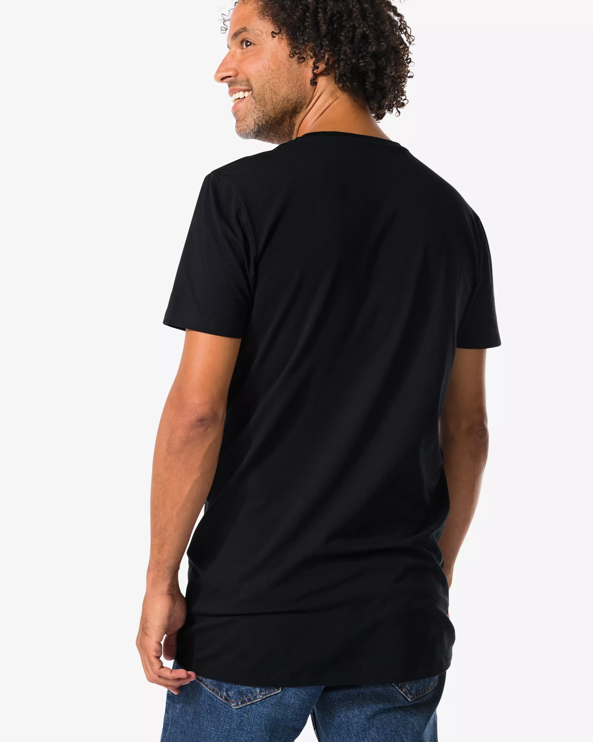 Herren-T-Shirts, Slim Fit, O-Ausschnitt, extra lang – 2 Stück