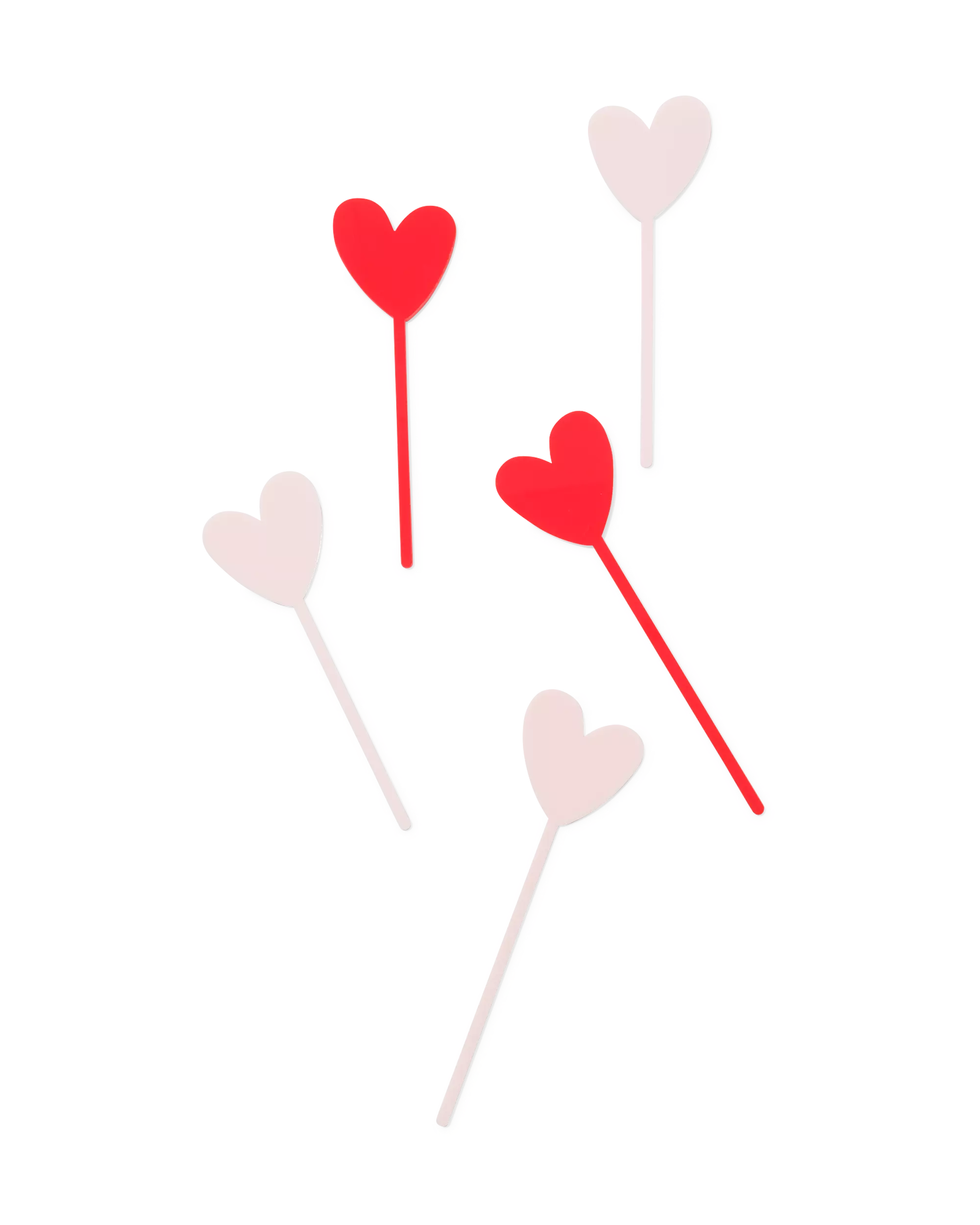 décoration de gâteau réutilisable cœur - 5 pièces