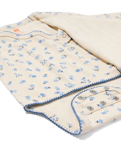 baby meegroei body rib bloemen gebroken wit gebroken wit - 33457220OFFWHITE - HEMA