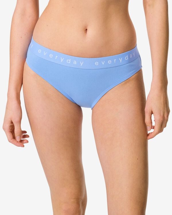 damesslip katoen everyday tailleband blauw blauw - 19601454BLUE - HEMA