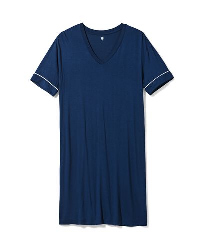 chemise de nuit femme viscose bleu fonc&eacute; - 23410326DARKBLUE - HEMA