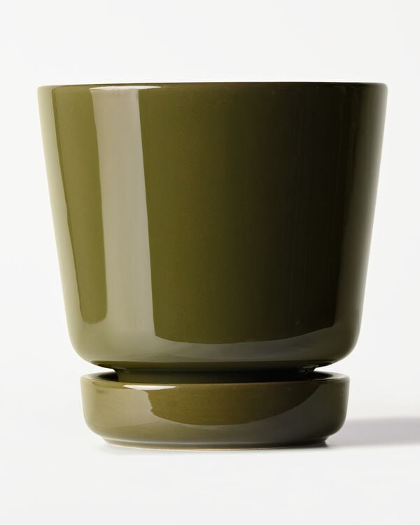 cache-pot ⌀14,4 x 14,8 cm c&eacute;ramique vert - 13326310 - HEMA