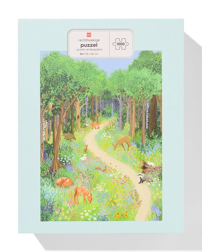 puzzle 70x50 cm 1000 pi&egrave;ces promenade en for&ecirc;t avec animaux - 61160259 - HEMA