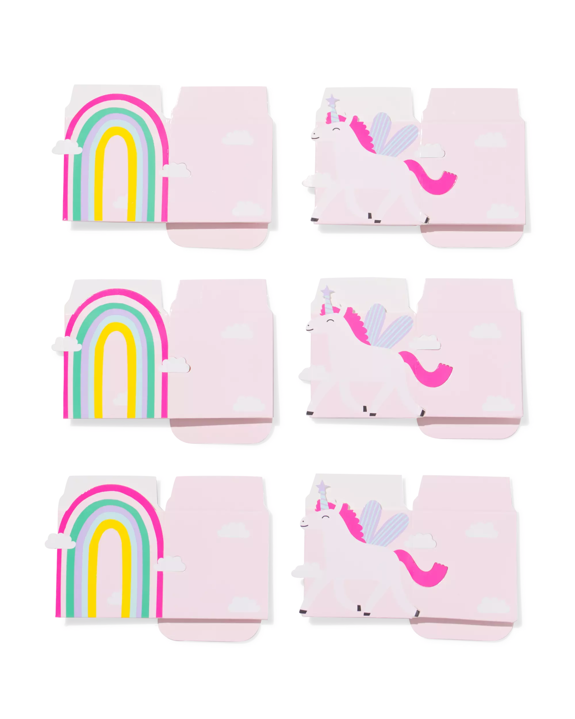 doosjes vouwbaar regenboog - 6 stuks