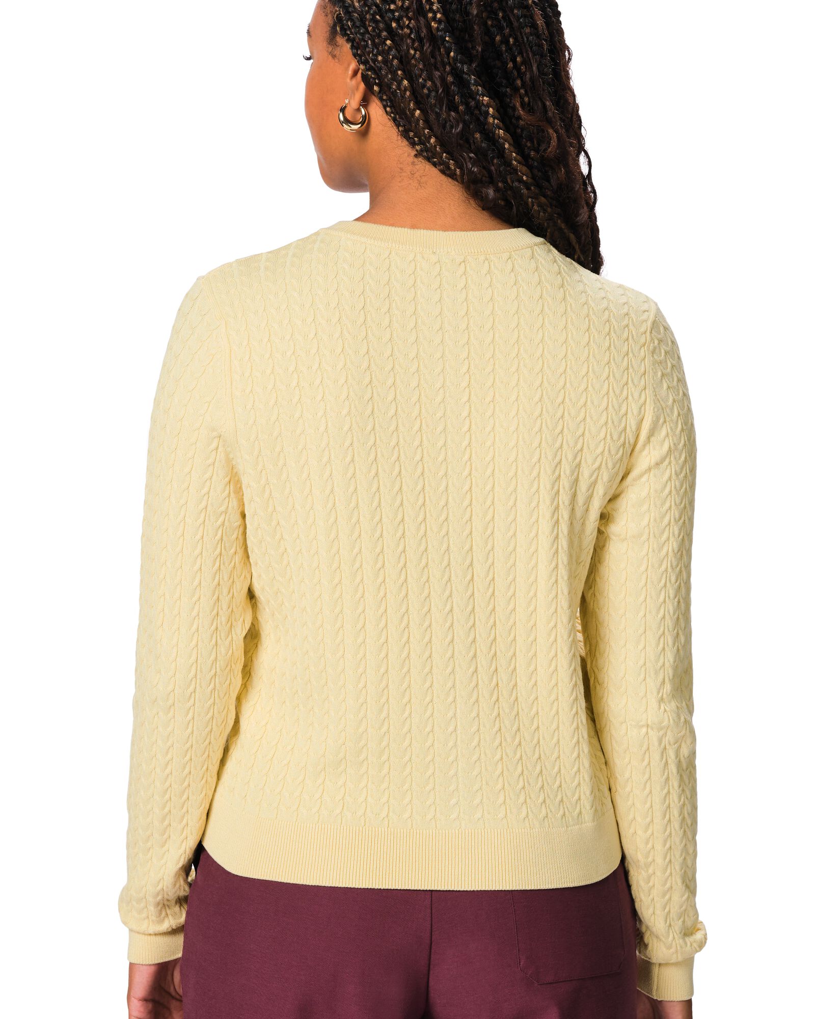 damesvest Livia kabel geel geel - 36214020YELLOW - HEMA