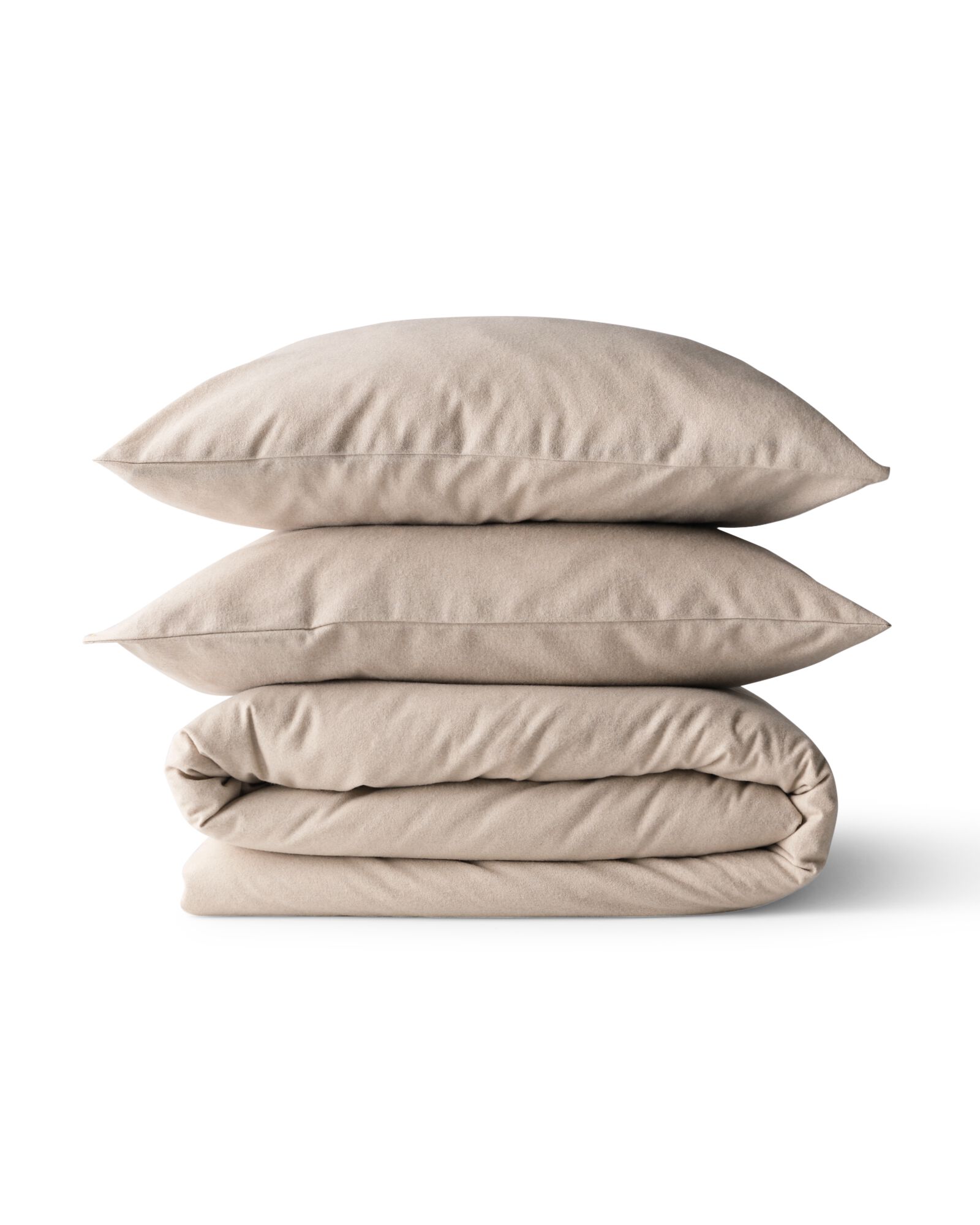 Bettbezug 200 &times; 200/220 cm, Flanell, greige meliert - 5720413 - HEMA