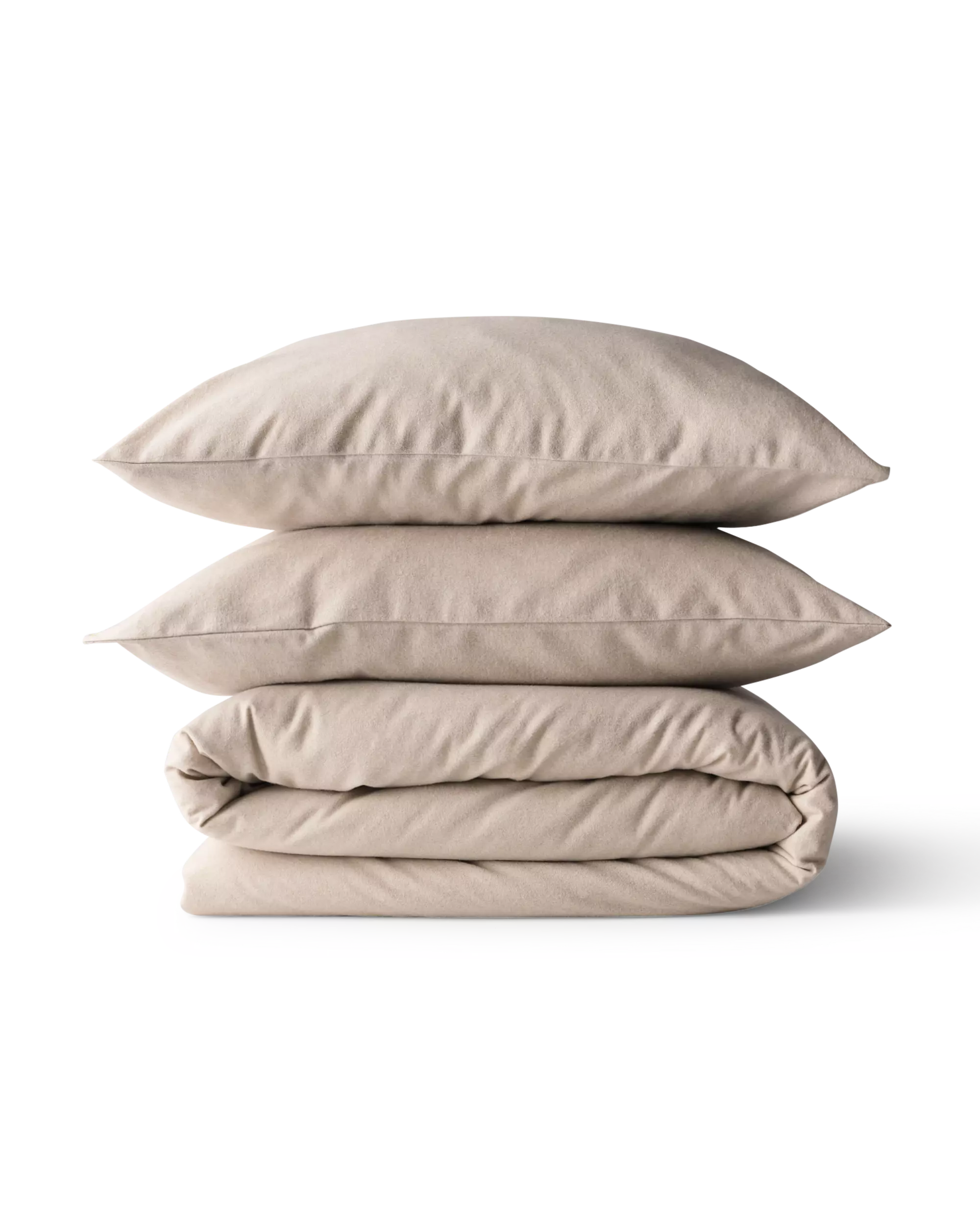 housse de couette 200x200/220cm flanelle mélange greige