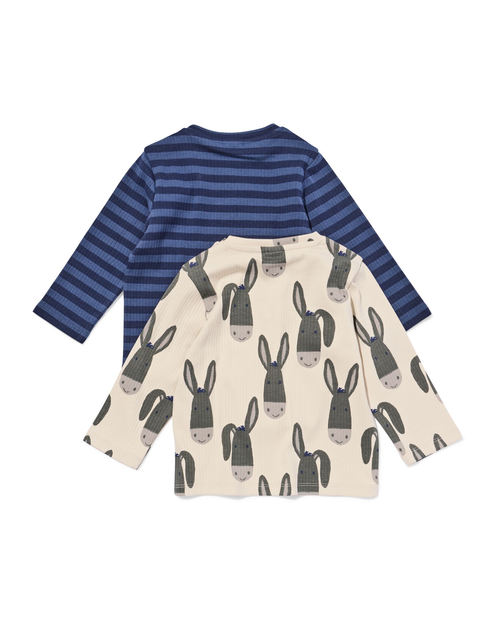 t-shirt b&eacute;b&eacute; c&ocirc;tel&eacute; rayures &acirc;nes - 2 pi&egrave;ces bleu bleu - 33113480BLUE - HEMA