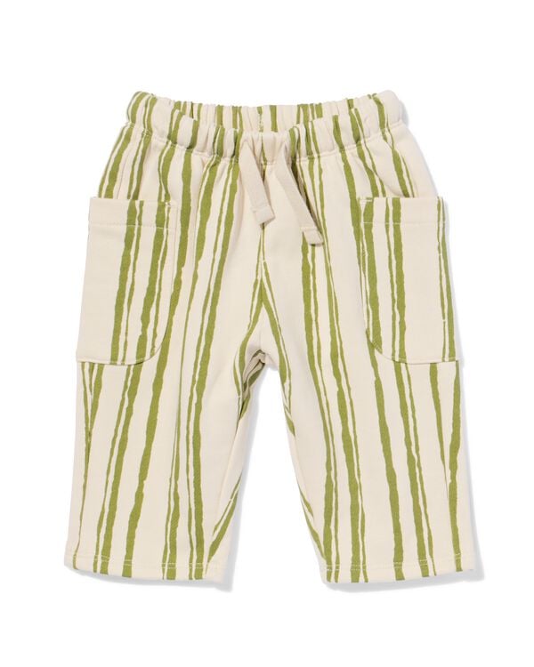 pantalon b&eacute;b&eacute; coupe confortable tissu molleton rayures vert vert - 33106780GREEN - HEMA