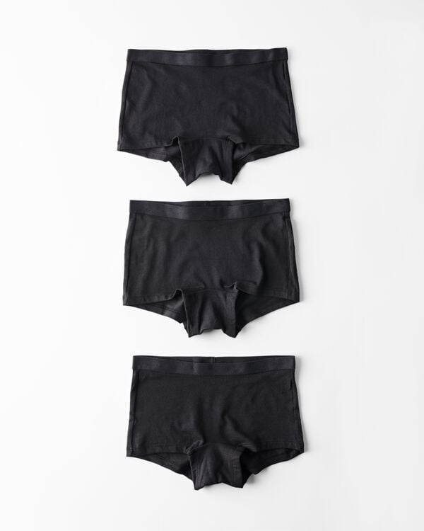 kinder boxers katoen/stretch - 3 stuks zwart