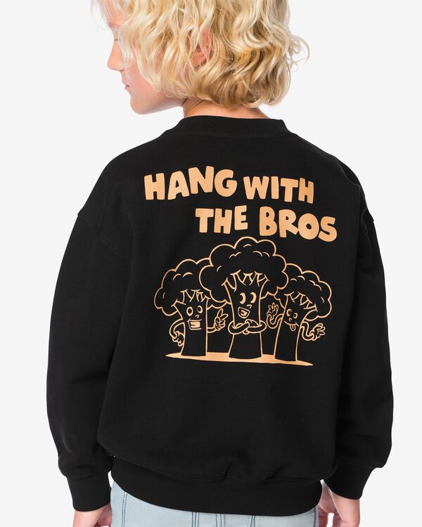 kindersweater gezichtjes zwart