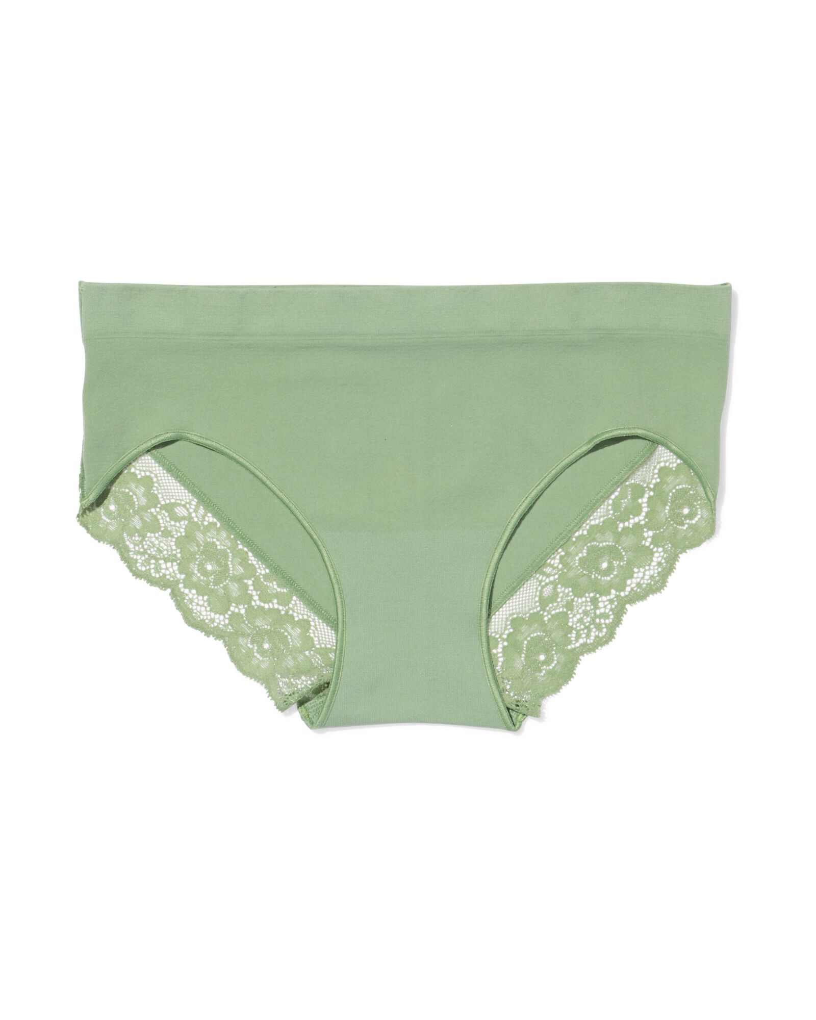 Damen-Hipster, nahtlos, aus Mikrofaser mit Spitze gr&uuml;n gr&uuml;n - 19603035GREEN - HEMA