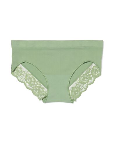 Damen-Hipster, nahtlos, aus Mikrofaser mit Spitze gr&uuml;n gr&uuml;n - 19603035GREEN - HEMA