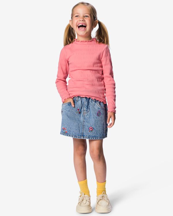 kinderrok bloemen middenblauw middenblauw - 30810718MIDBLUE - HEMA