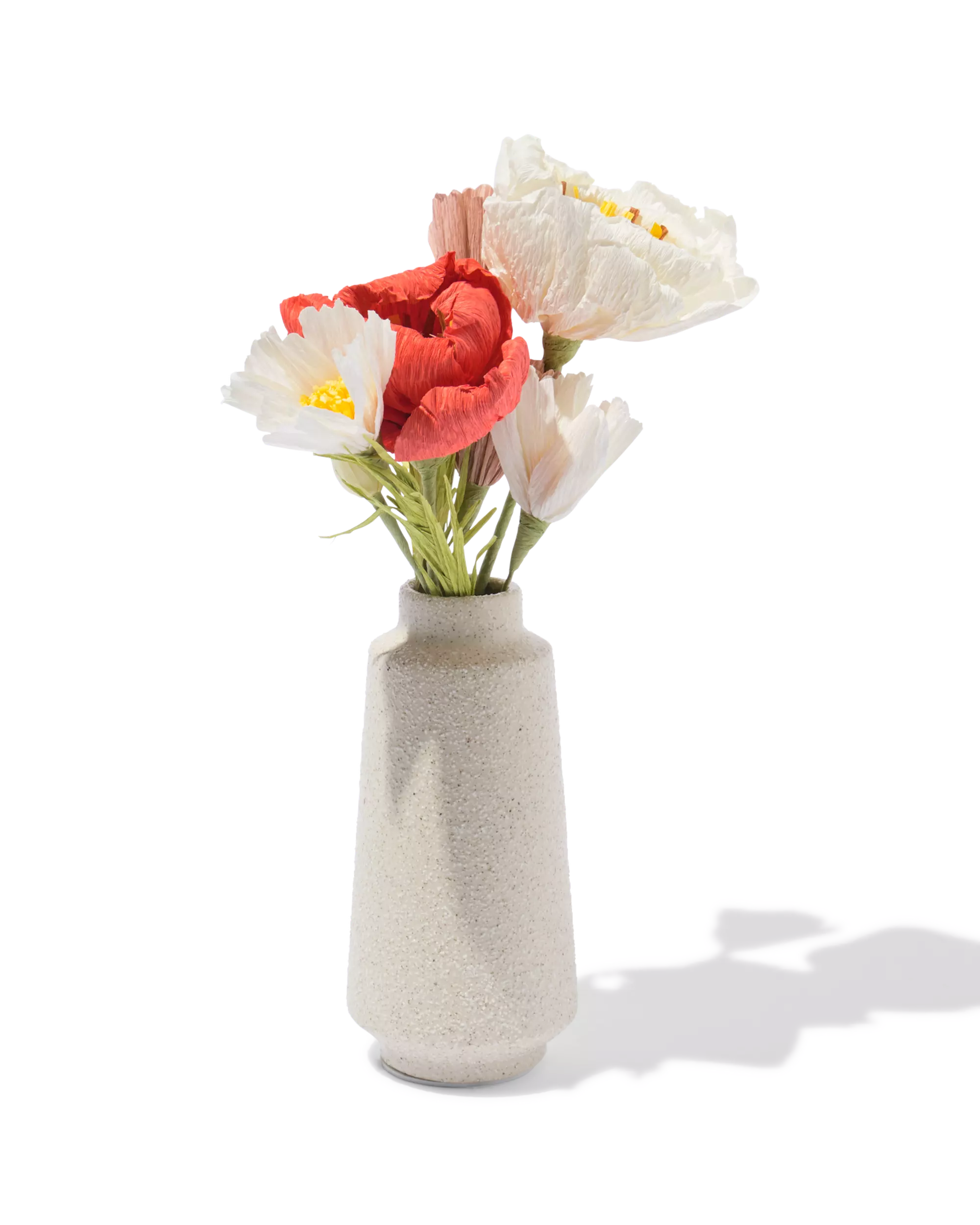 kunstbloem 24cm papier wit