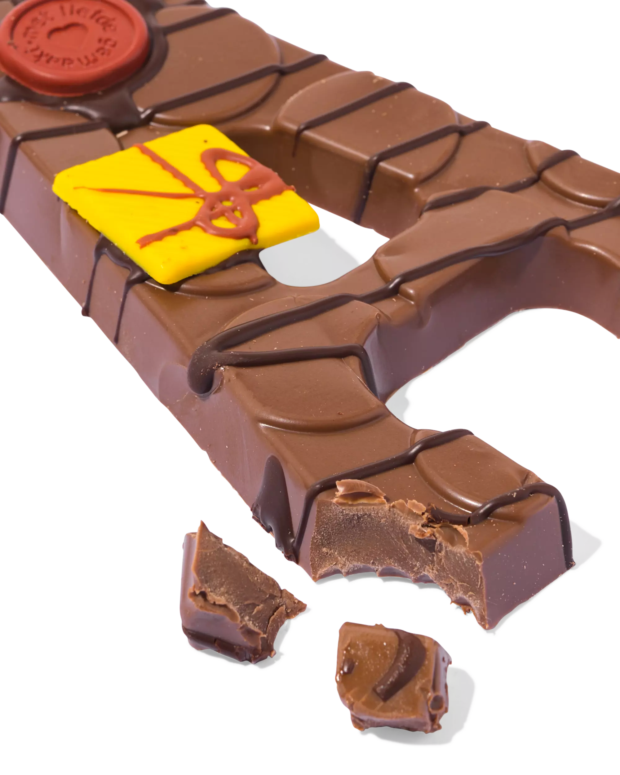 Lettre en chocolat décorée à la main lait A 180g