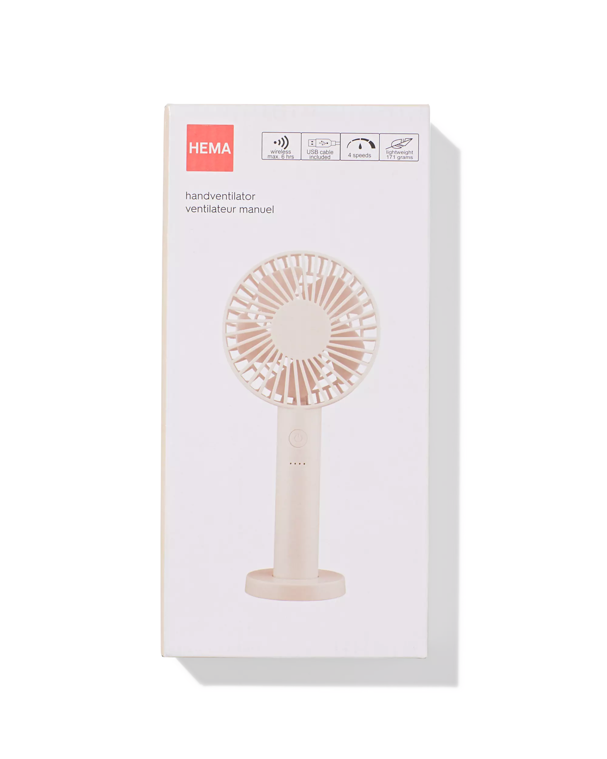 ventilateur à main ⌀11,5x23,5cm beige