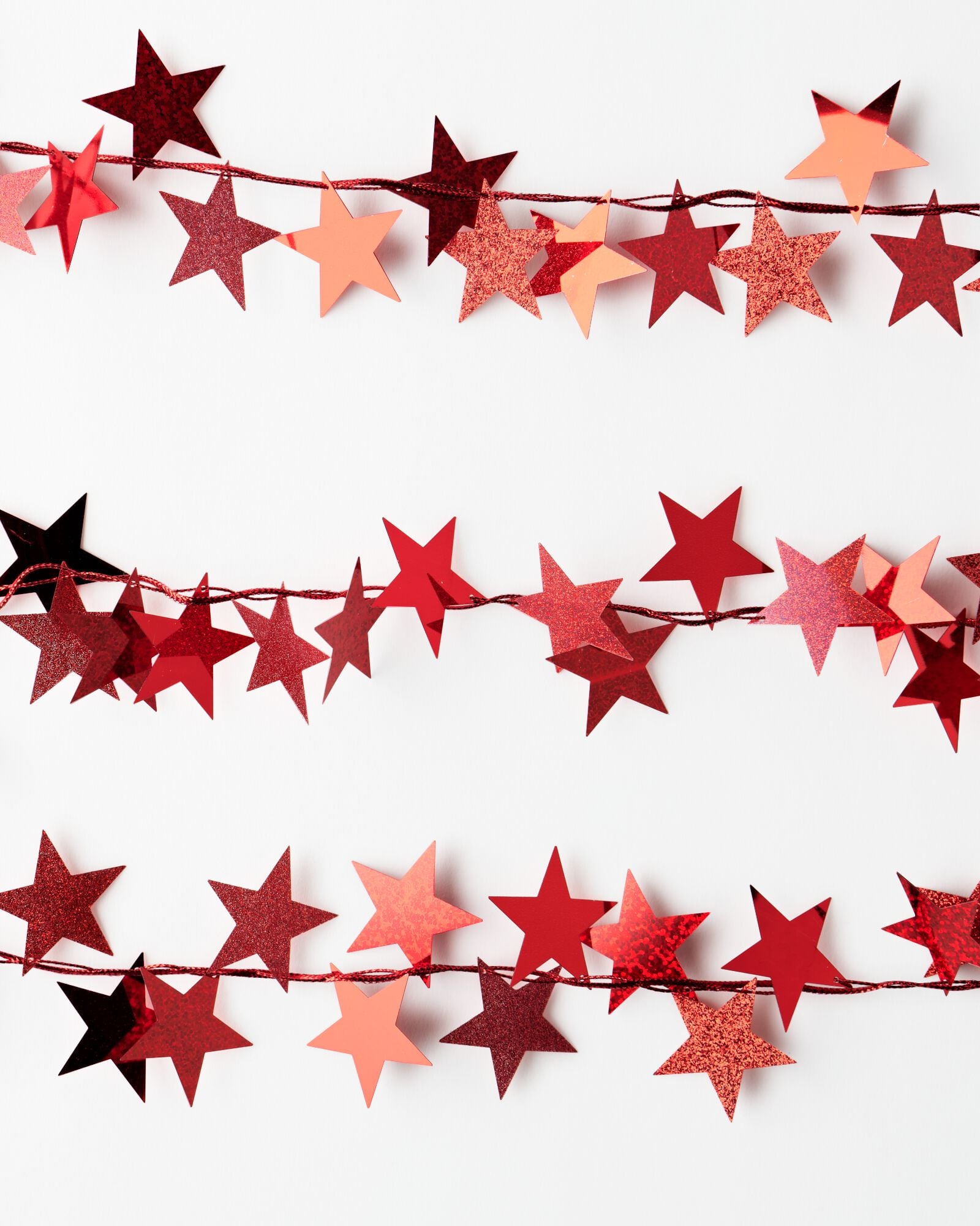 Weihnachtsgirlande 2 m Sterne Rot - 25100306 - HEMA