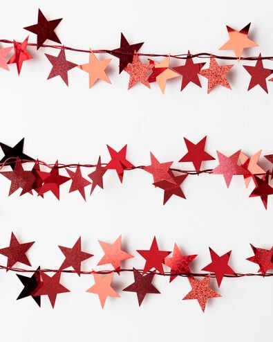 Weihnachtsgirlande 2 m Sterne Rot - 25100306 - HEMA