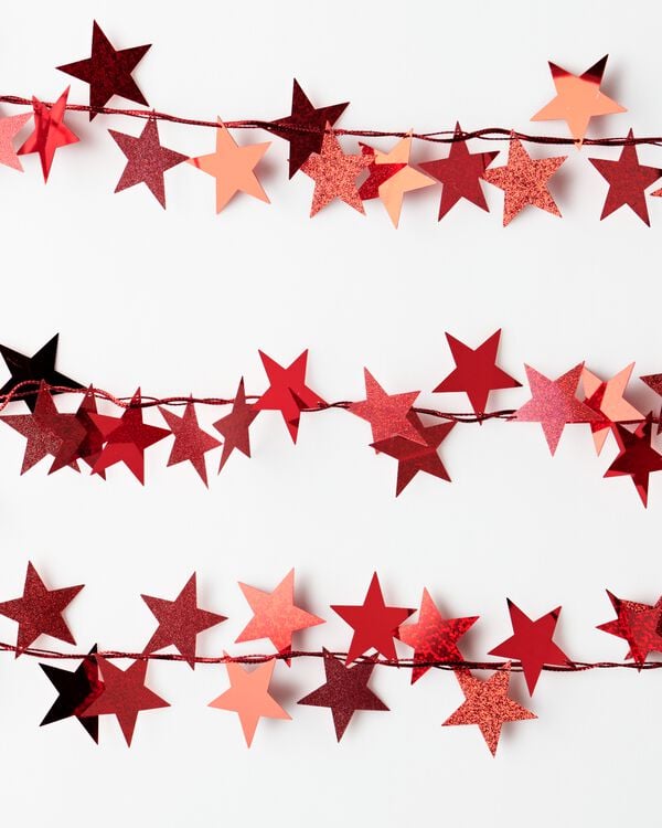 Weihnachtsgirlande 2 m Sterne Rot - 25100306 - HEMA
