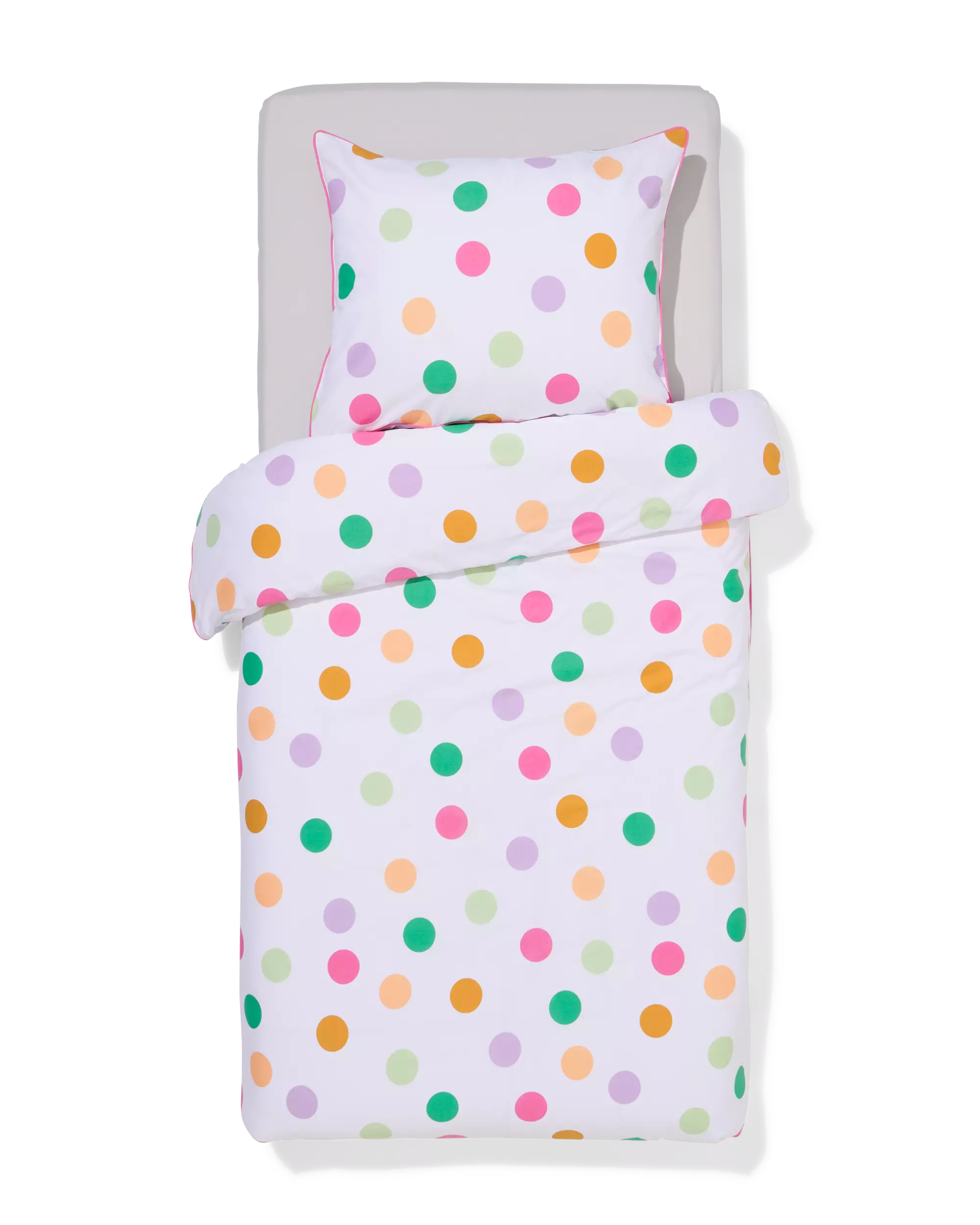 housse de couette enfant 140x200 coton doux pois